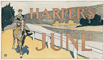 EDWARD PENFIELD (1866-1925).  HARPERS [APRIL, MAY & JUNE.] Three posters. 1896-1898. Sizes vary.